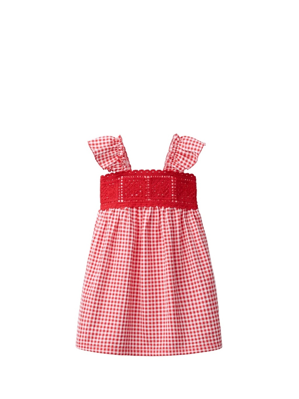 Zara Girls Red Gingham Smocked Sundress